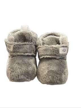 New UGG Baby Booties Gray Bixbee Soft Cuddle Faux Fur Bixbee Boots Size 4/5
